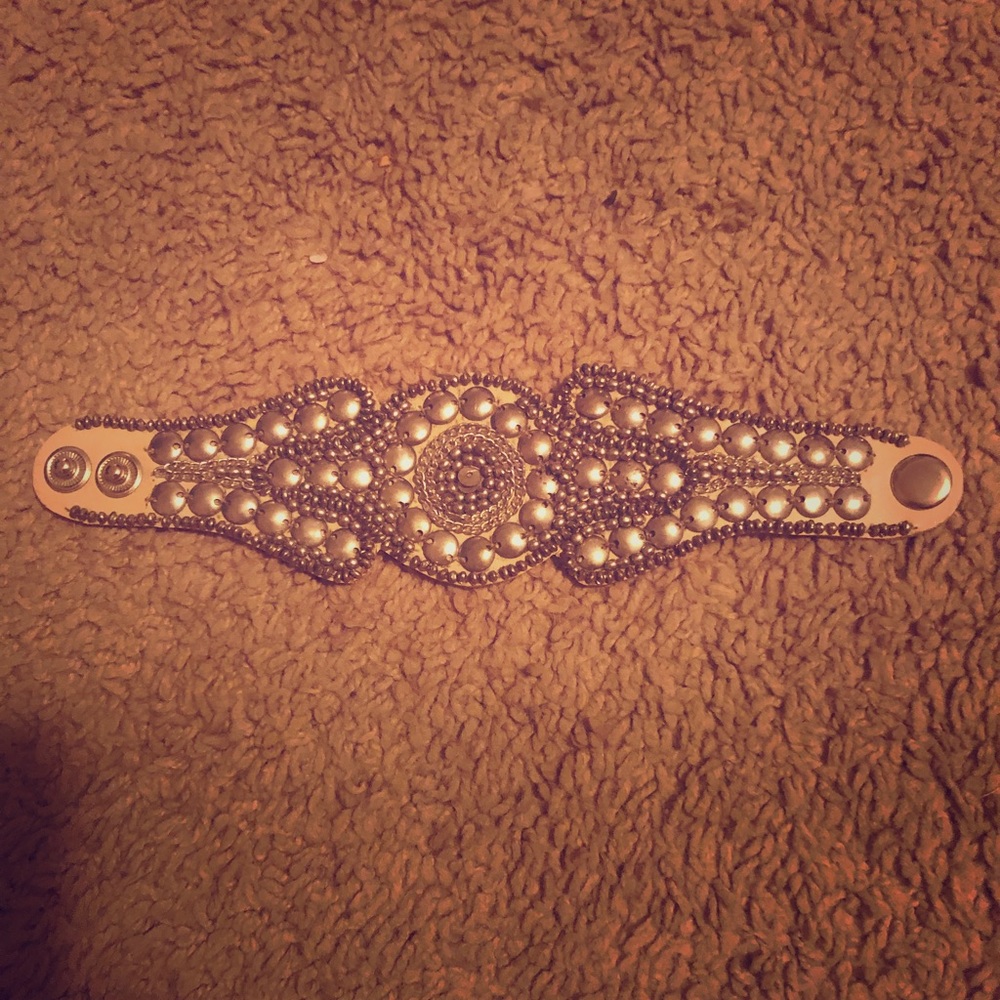 Studded leather bracelet